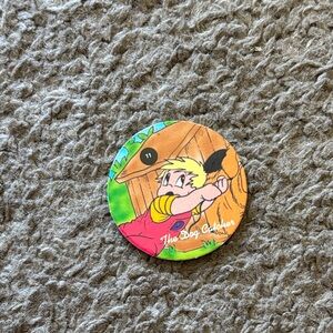Vintage Cartoon POG Tazo - The Dog Catcher - Colorful Round Game Piece